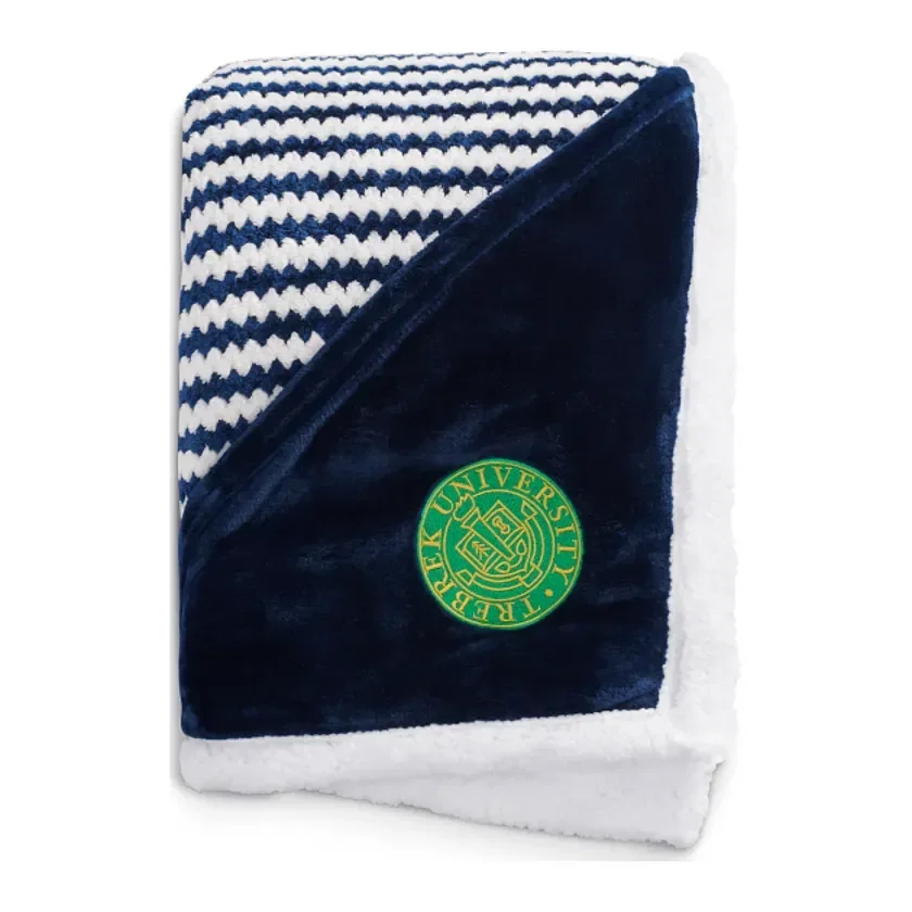 Custom Field & Co. Chevron Striped Sherpa Blanket - 50" x 60" — view 19