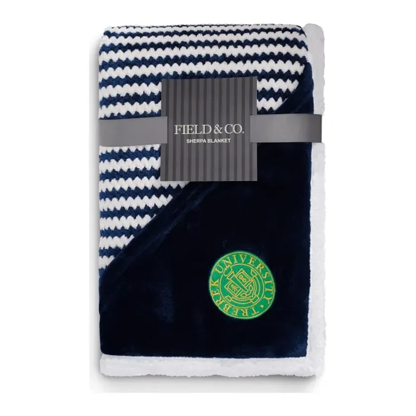 Custom Field & Co. Chevron Striped Sherpa Blanket - 50" x 60" — view 21