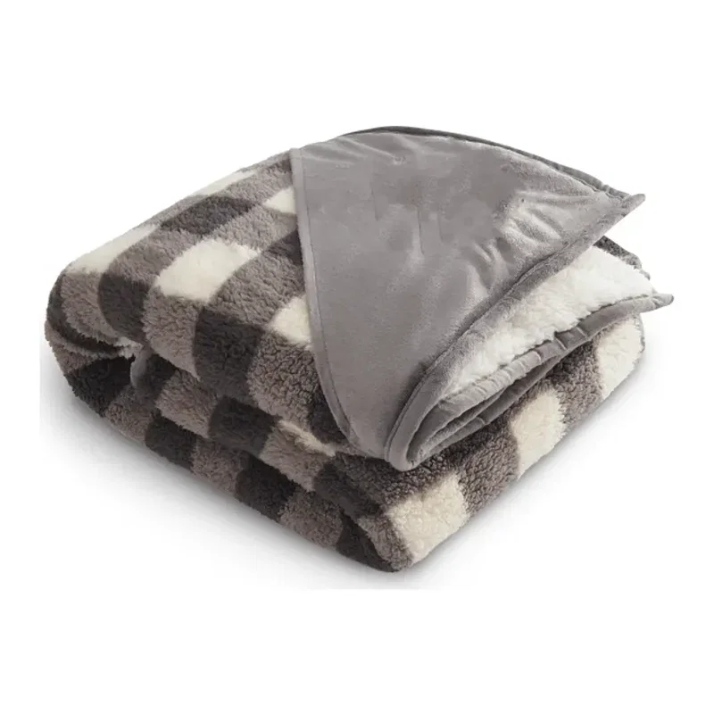 Field & Co.® Double Sided Plaid Sherpa Blanket — view 7