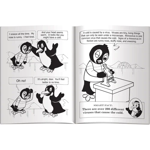 Fight Germs with Pengy Penguin Coloring Book activity page teaching kids cleanliness habits