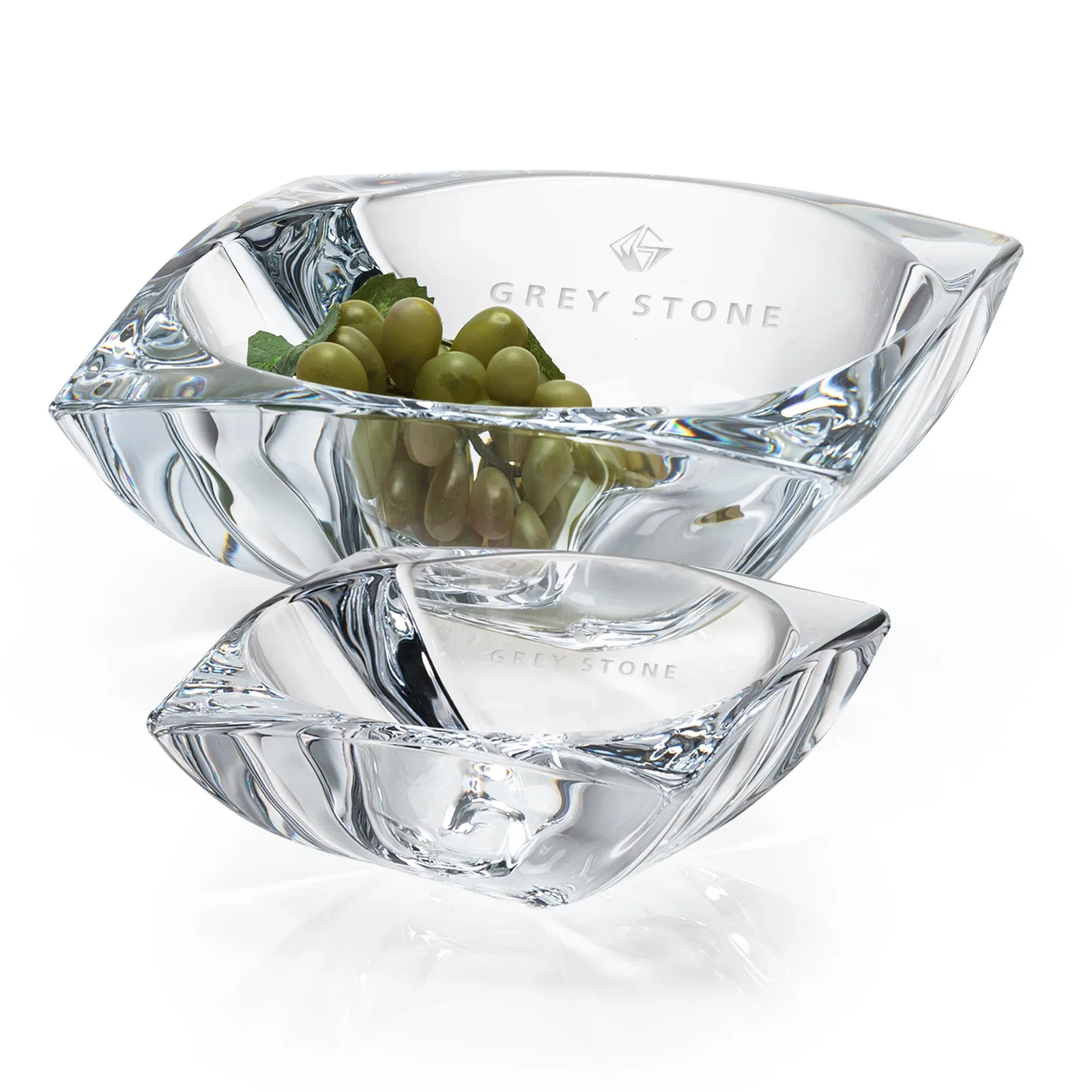 Custom Lead Free Crystalline Bowl with Square Sides, Round Interior for employee recognition