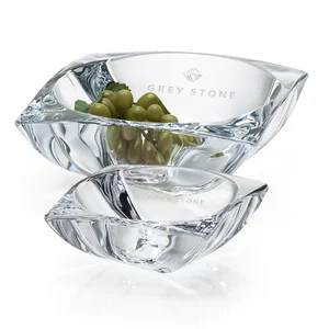 Lead Free Crystalline Bowl with Square Sides, Round Interior