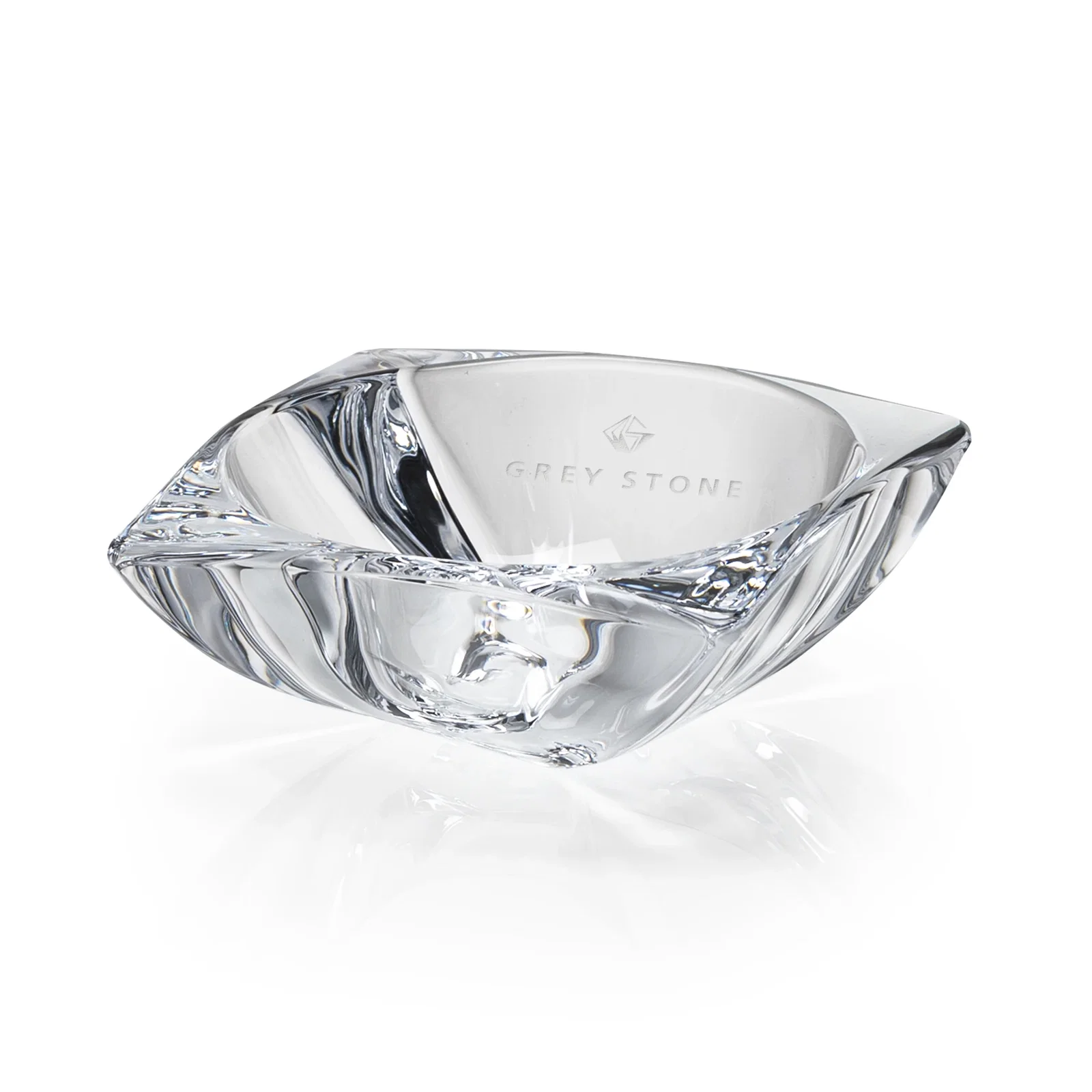 Custom Lead Free Crystalline Bowl with Square Sides, Round Interior for corporate award ceremonies
