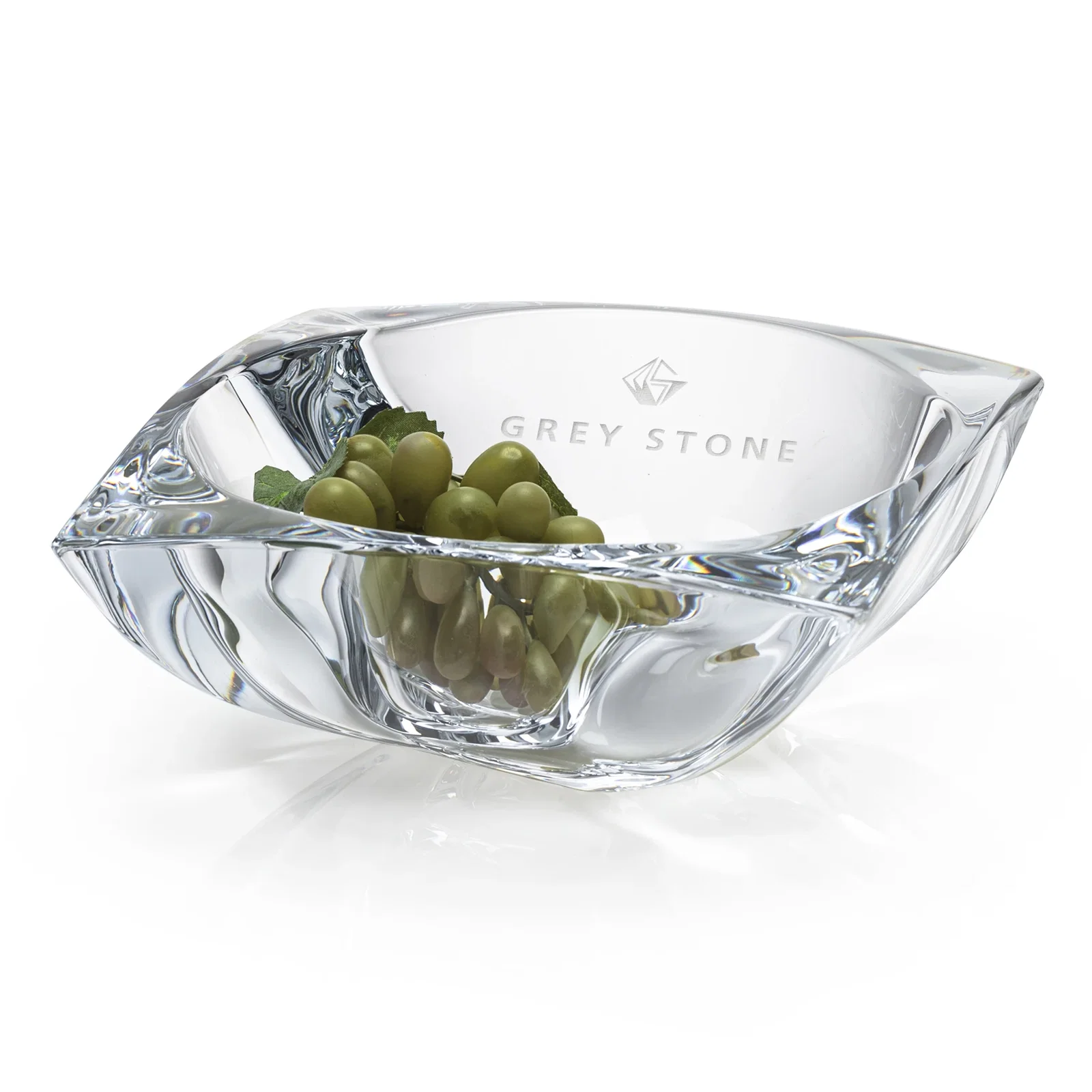 Custom Lead Free Crystalline Bowl with Square Sides, Round Interior for sales achievement awards