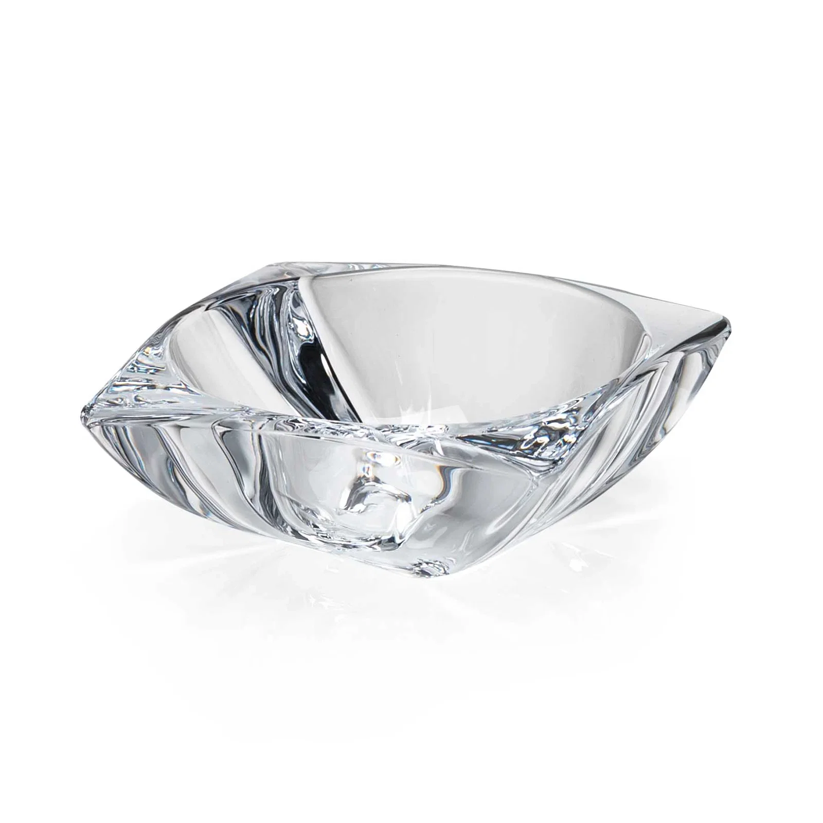 Custom Lead Free Crystalline Bowl with Square Sides, Round Interior for retirement presentations