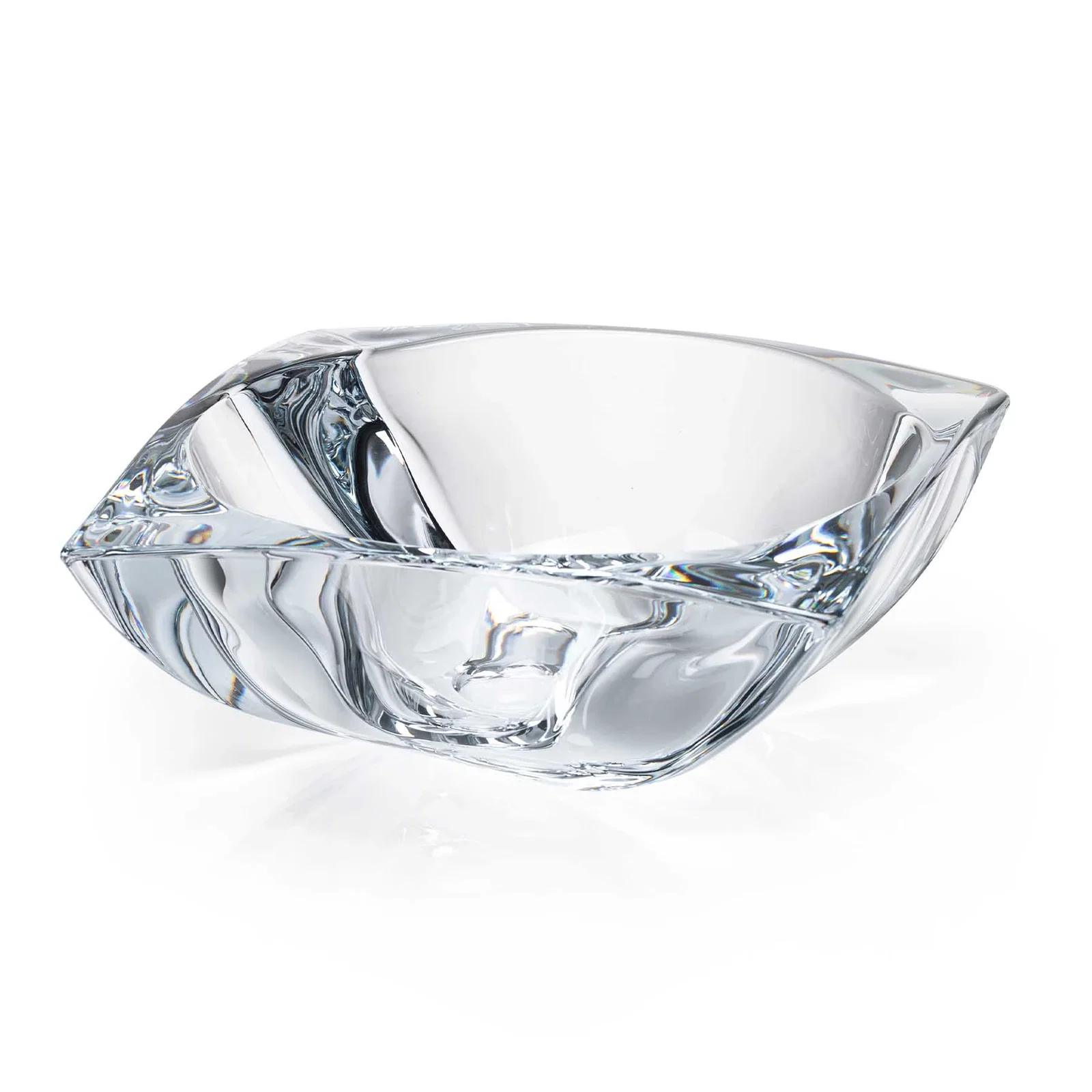 Custom Lead Free Crystalline Bowl with Square Sides, Round Interior for team milestone celebrations