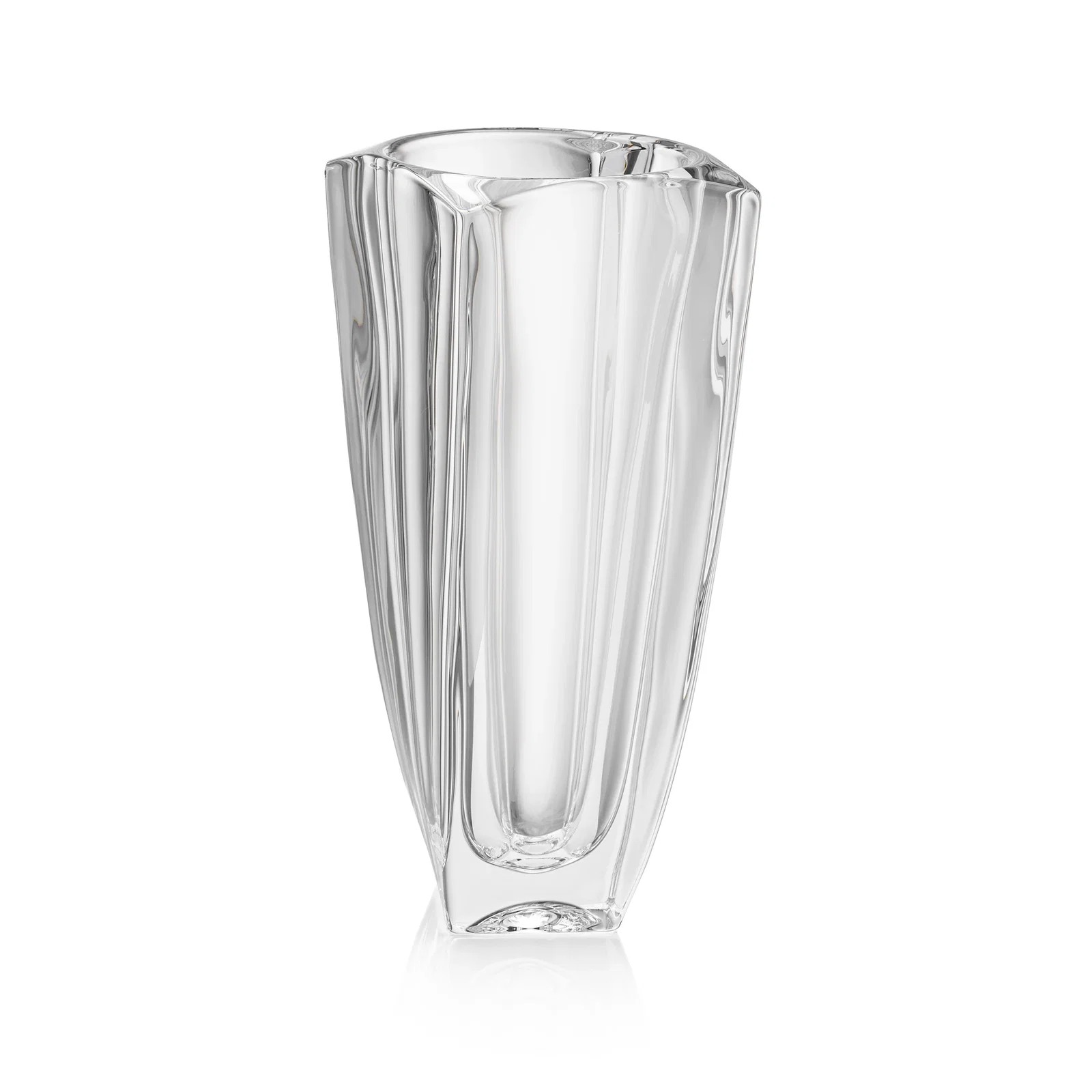 Custom Lead Free Crystalline Vase with Square Sides, Round Interior for sales achievement awards