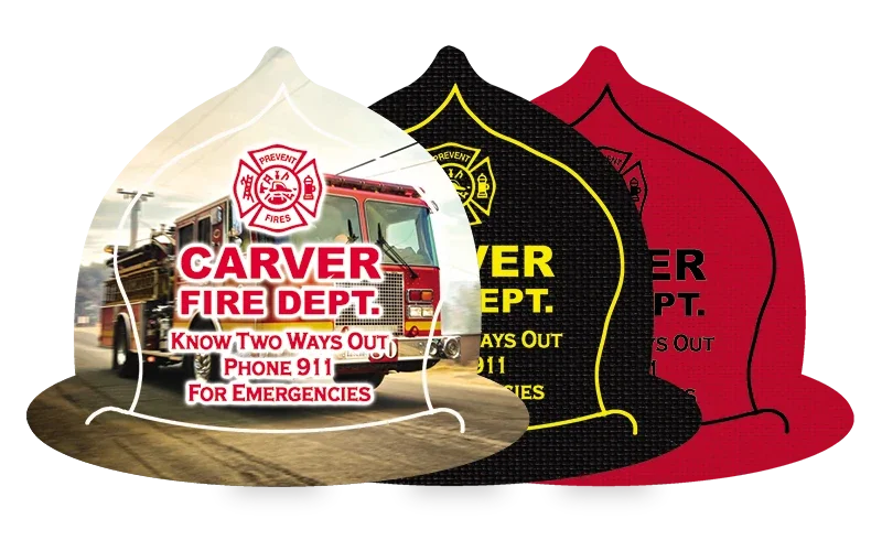 Fire Helmet Vinyl Jar Opener. Fire helmet-shaped vinyl jar opener grip pad for firefighter safety events
