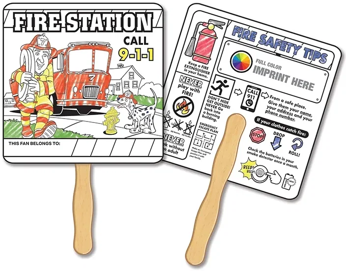 Fire Safety Coloring Hand Fan