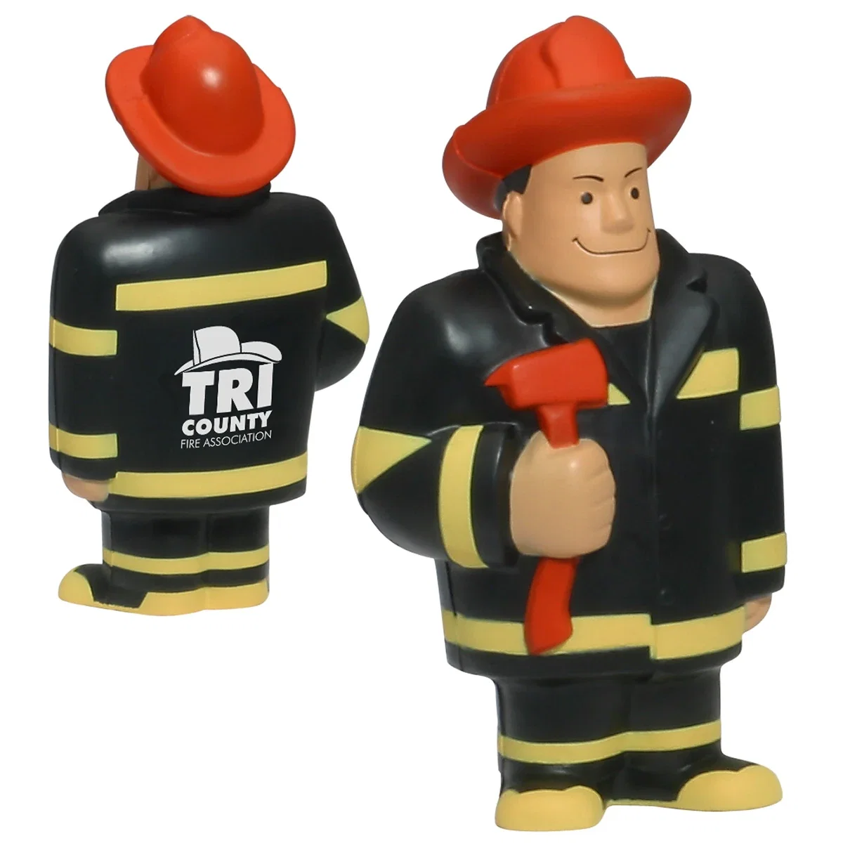 Fireman shaped polyurethane stress reliever, 2-1/2 x 4-1/2 x 1-1/2 inches