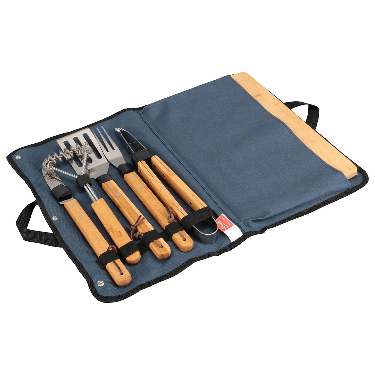 Firepit BBQ Set tools laid out on their cutting board