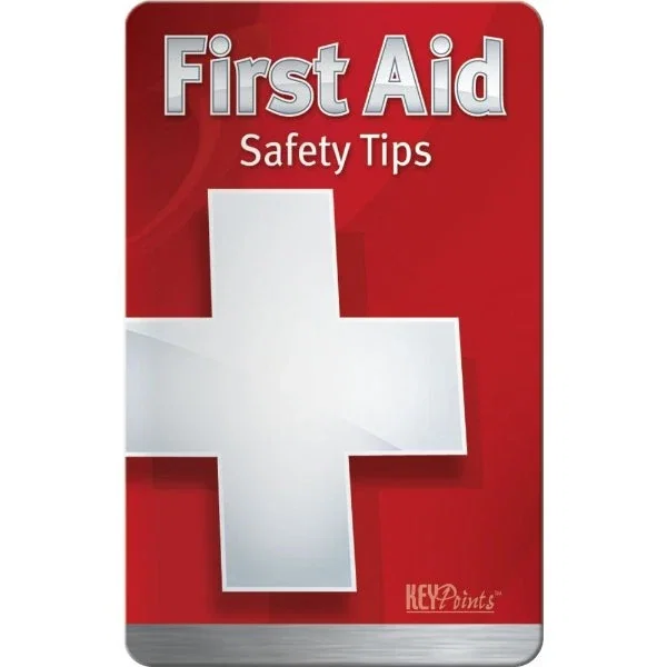 First Aid & Medical Emergency Guide Card, illustrated emergency response pocket reference, front view