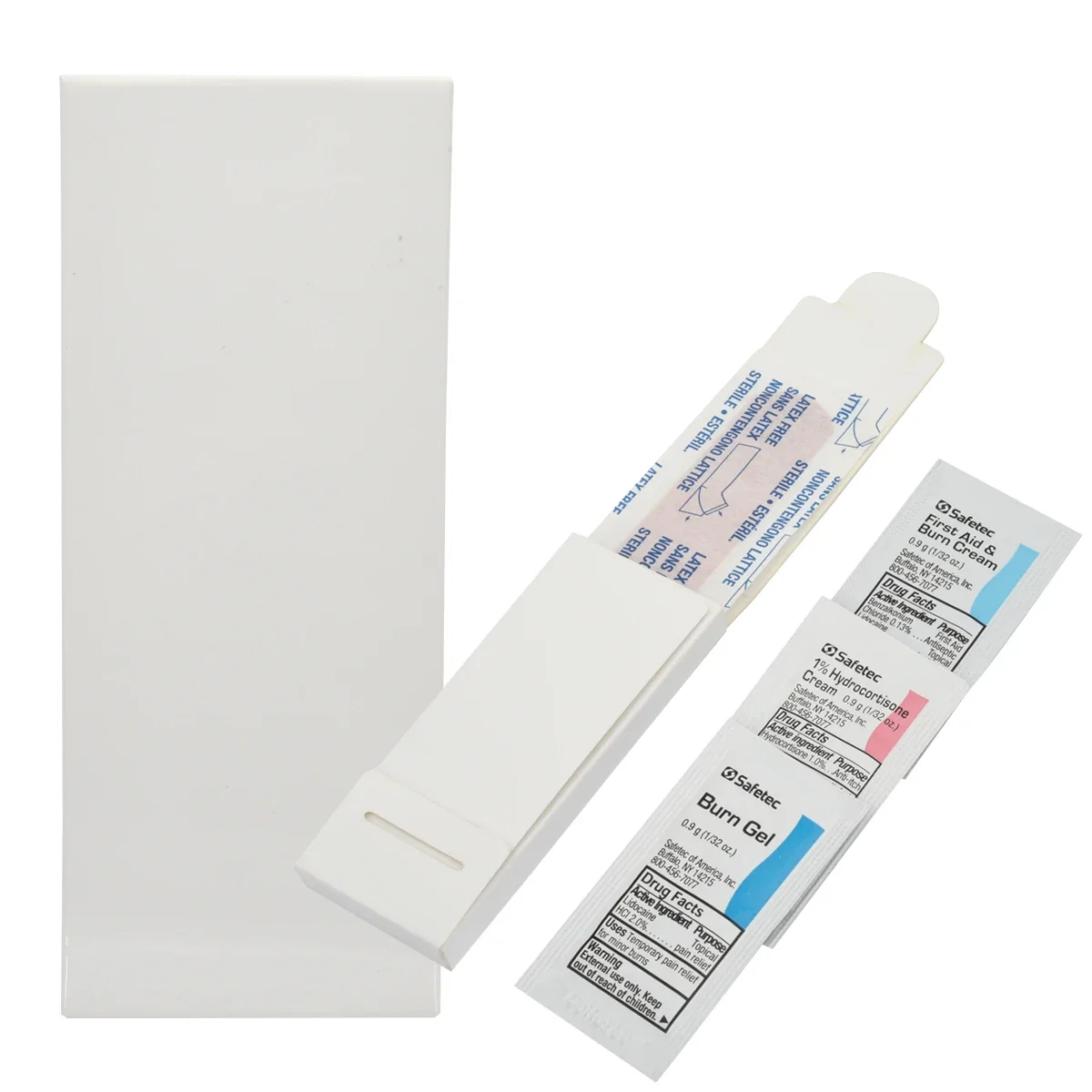 Back of the small kit sleeve with directions printed across it