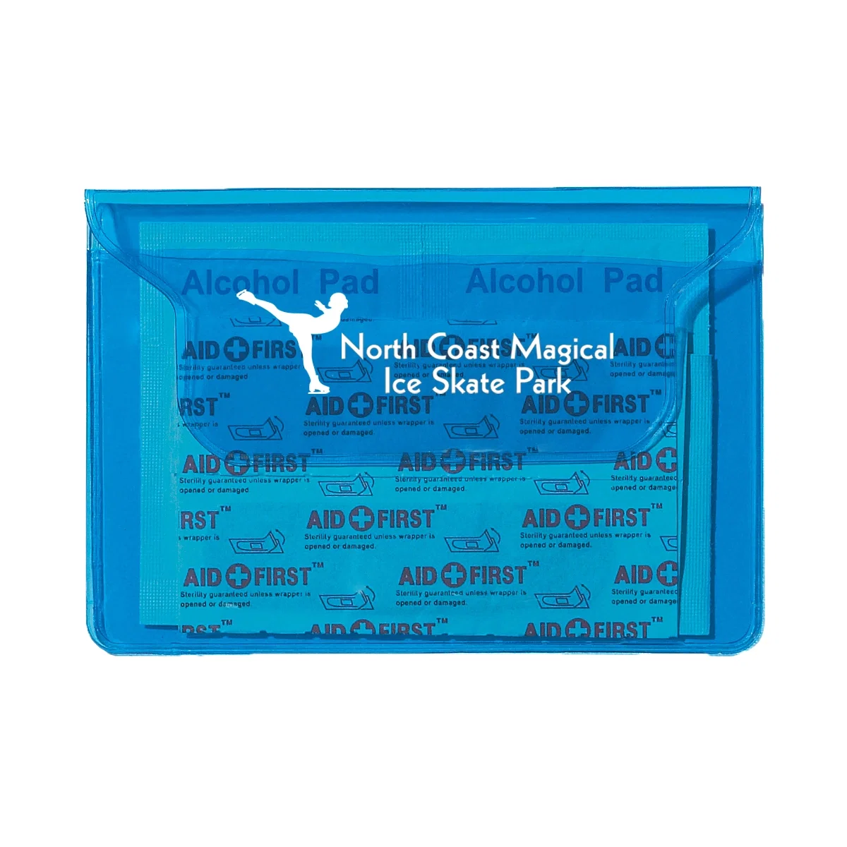 Translucent first aid pouch sized to fit a glovebox