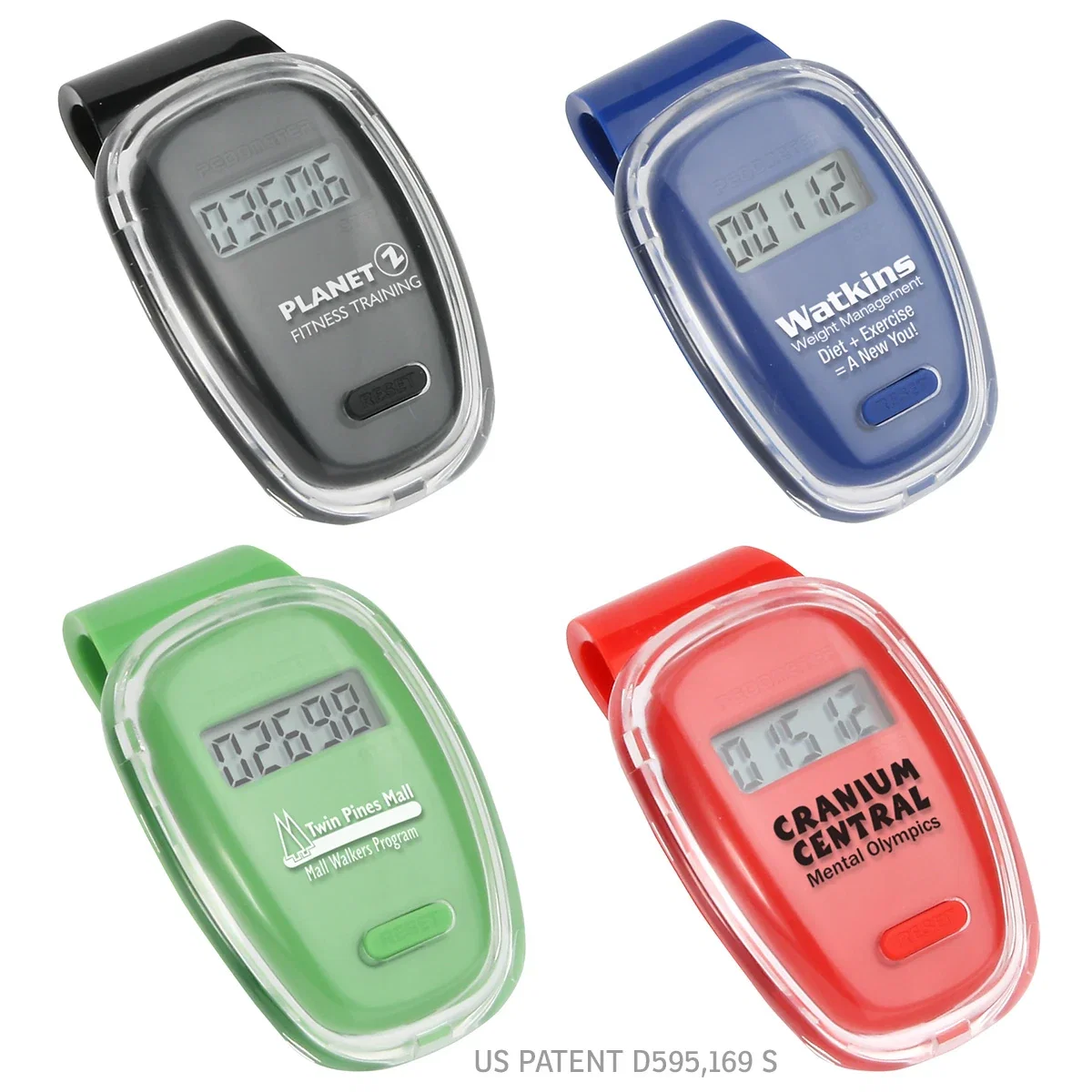 Fitness First pedometer with secure belt clip and single-button operation