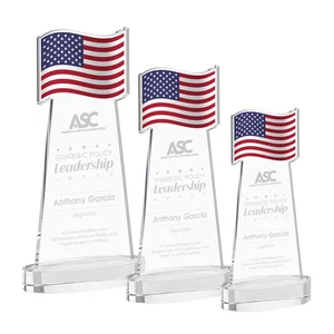 Starfire Crystal Award with a Flag-Shaped Cutout
