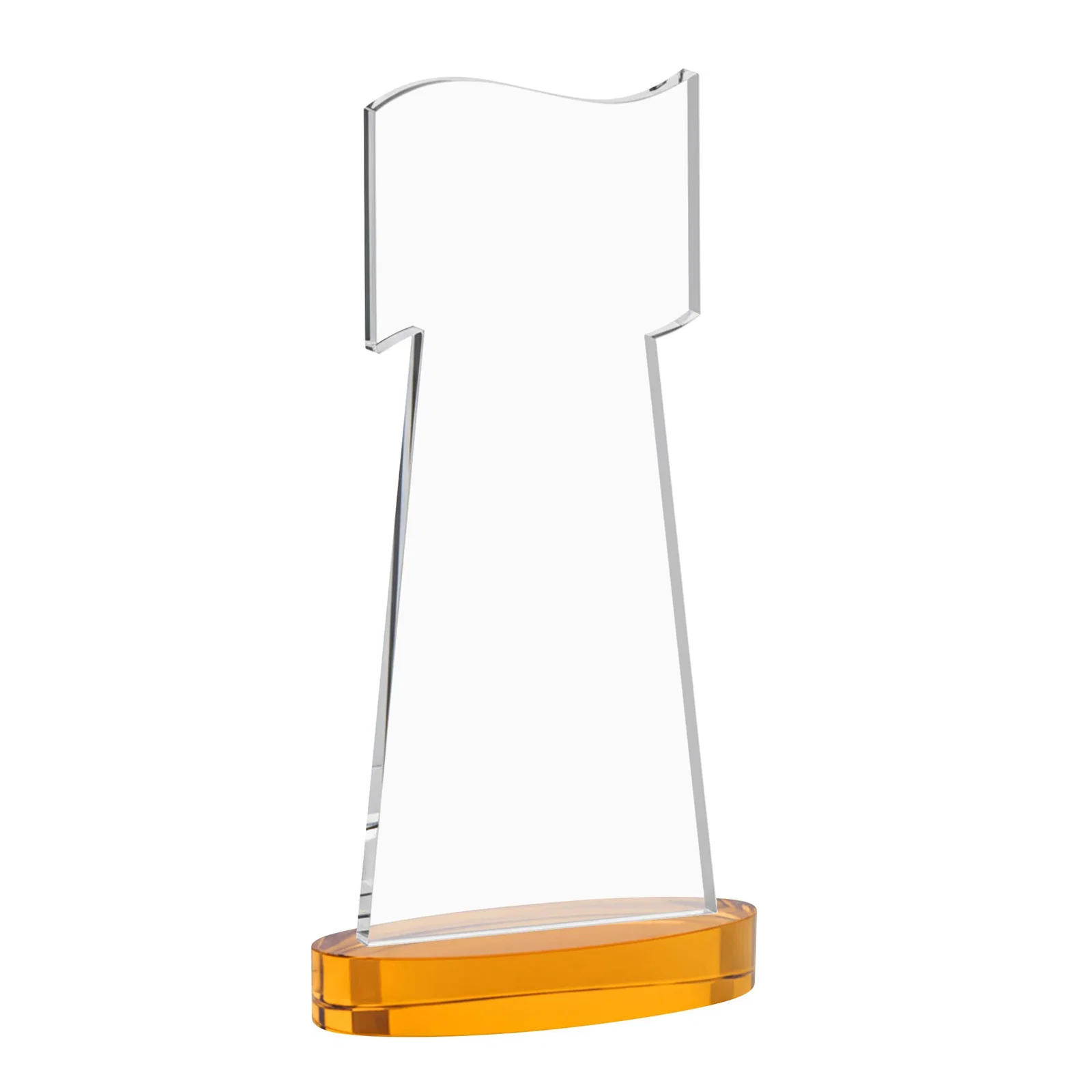 Custom engraved Starfire Crystal Award with a Flag-Shaped Cutout for safety achievement programs