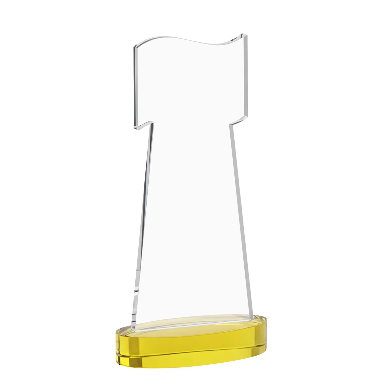 Custom engraved Starfire Crystal Award with a Flag-Shaped Cutout for dealer and partner awards