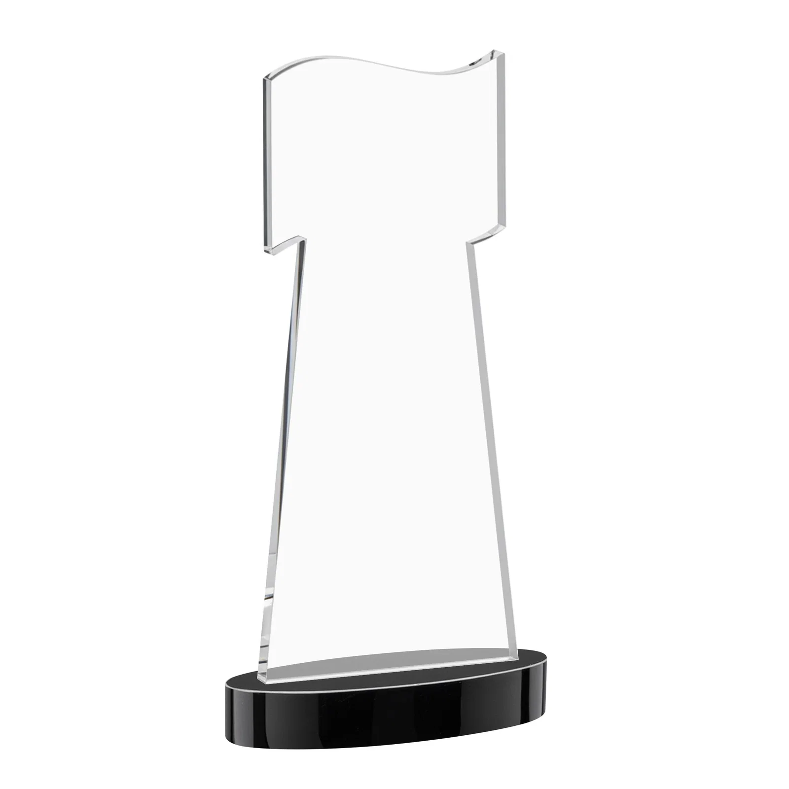 Custom Starfire Crystal Award with a Flag-Shaped Cutout, with your logo for team milestone celebrations