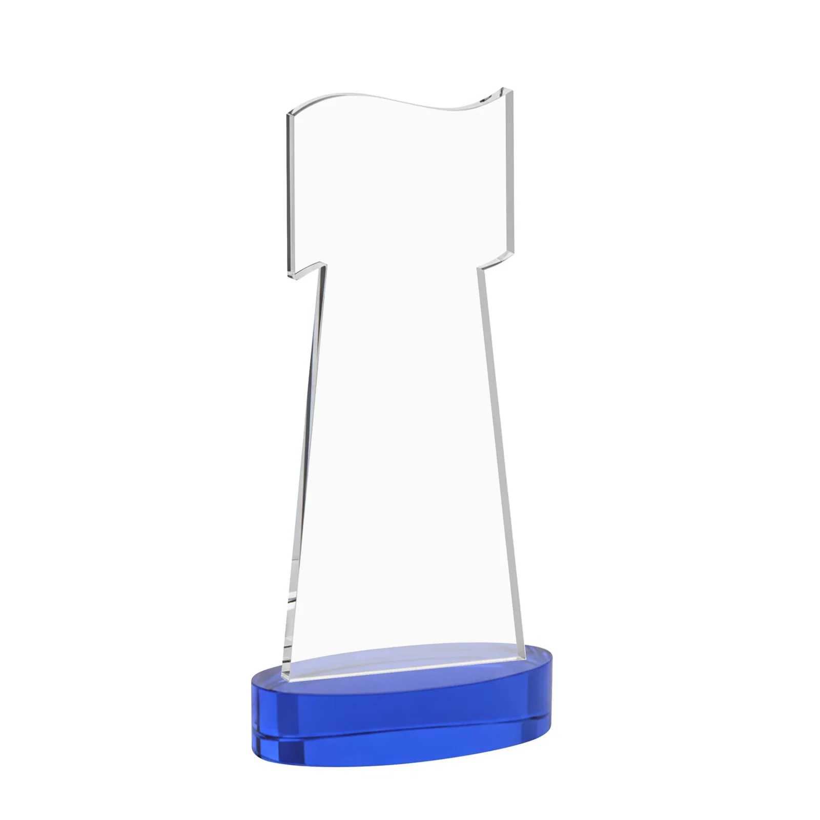 Custom Starfire Crystal Award with a Flag-Shaped Cutout, with your logo for donor appreciation