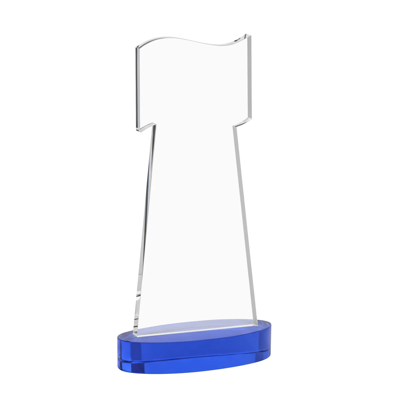 Custom Starfire Crystal Award with a Flag-Shaped Cutout, with your logo for graduation ceremonies