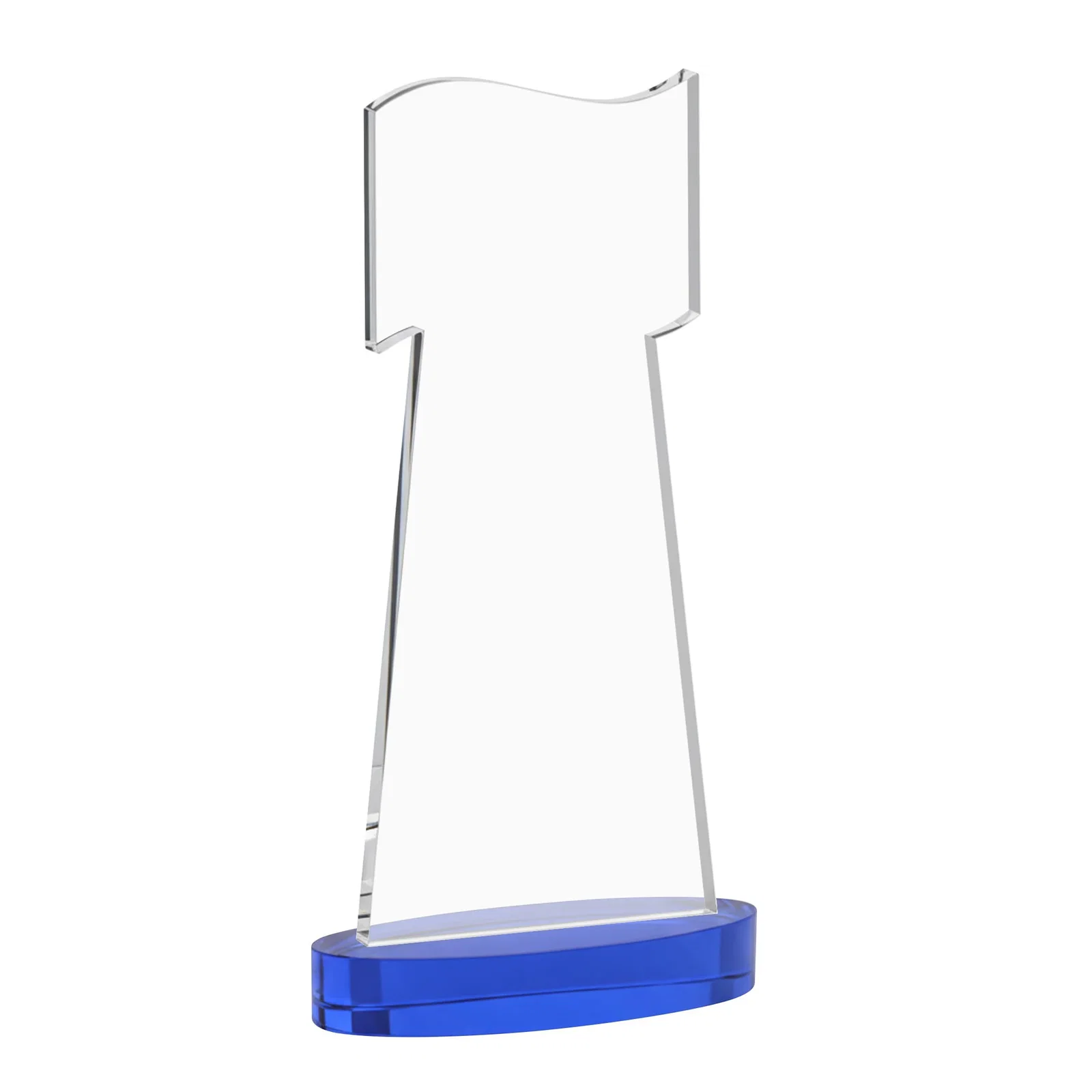 Custom Starfire Crystal Award with a Flag-Shaped Cutout, with your logo for safety achievement programs