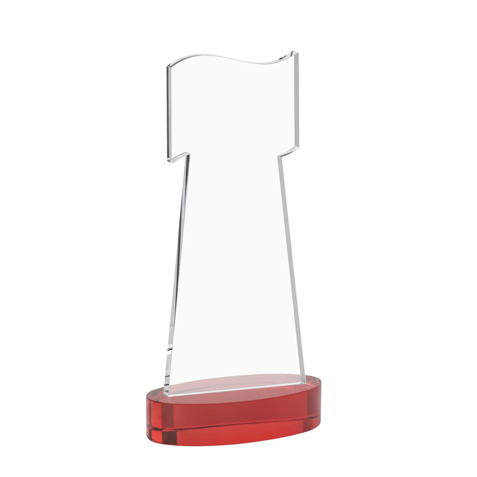 Custom Starfire Crystal Award with a Flag-Shaped Cutout, with your logo for volunteer appreciation