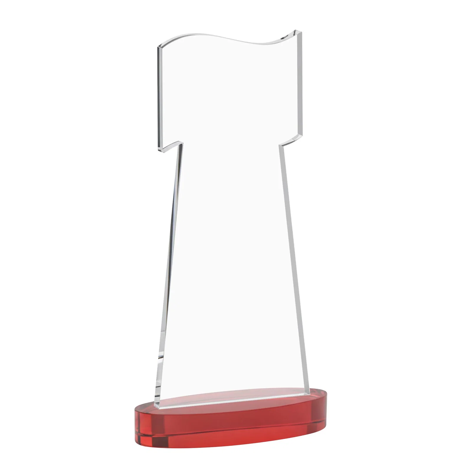 Custom Starfire Crystal Award with a Flag-Shaped Cutout, with your logo for company anniversary events