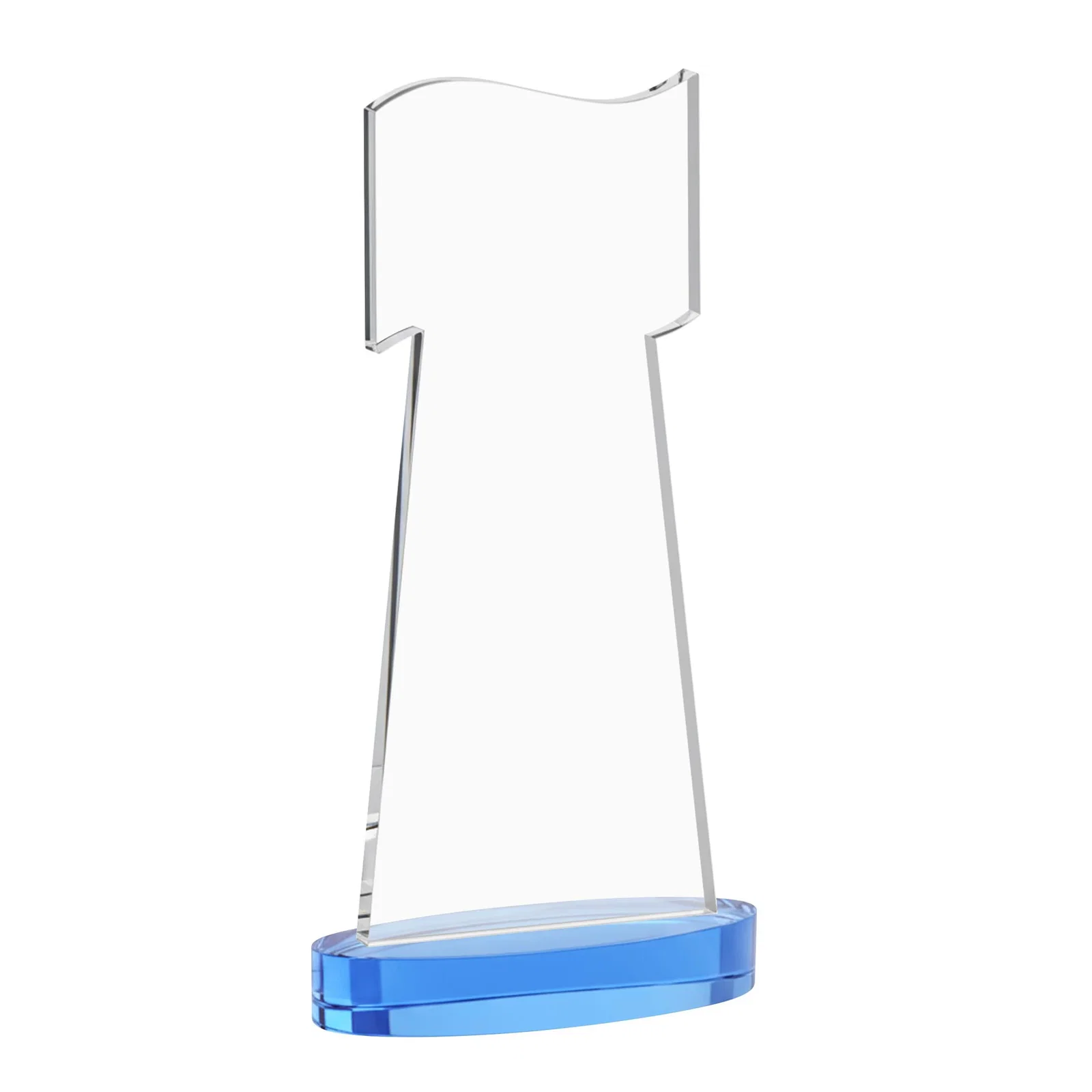 Personalized Starfire Crystal Award with a Flag-Shaped Cutout, with your logo for service anniversary gifts