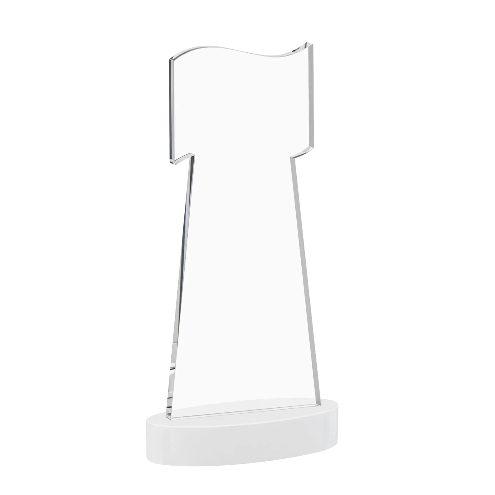 Personalized Starfire Crystal Award with a Flag-Shaped Cutout, with your logo for retirement presentations