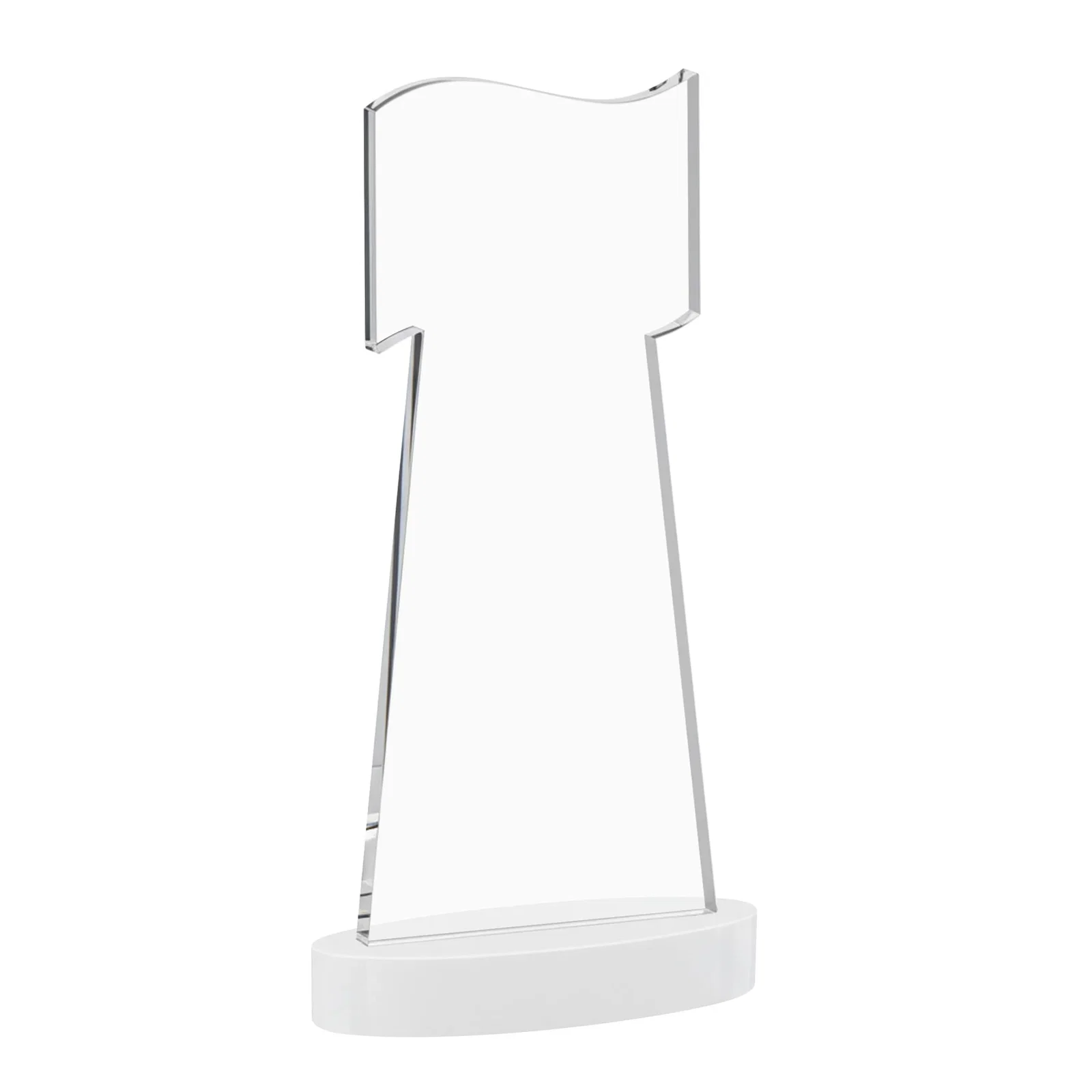 Personalized Starfire Crystal Award with a Flag-Shaped Cutout, with your logo for team milestone celebrations