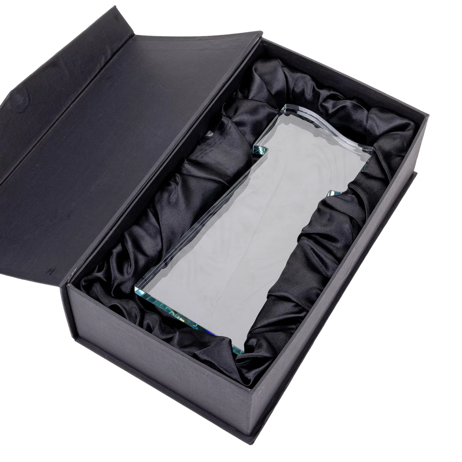 Custom Starfire Crystal Award with a Flag-Shaped Cutout for team milestone celebrations