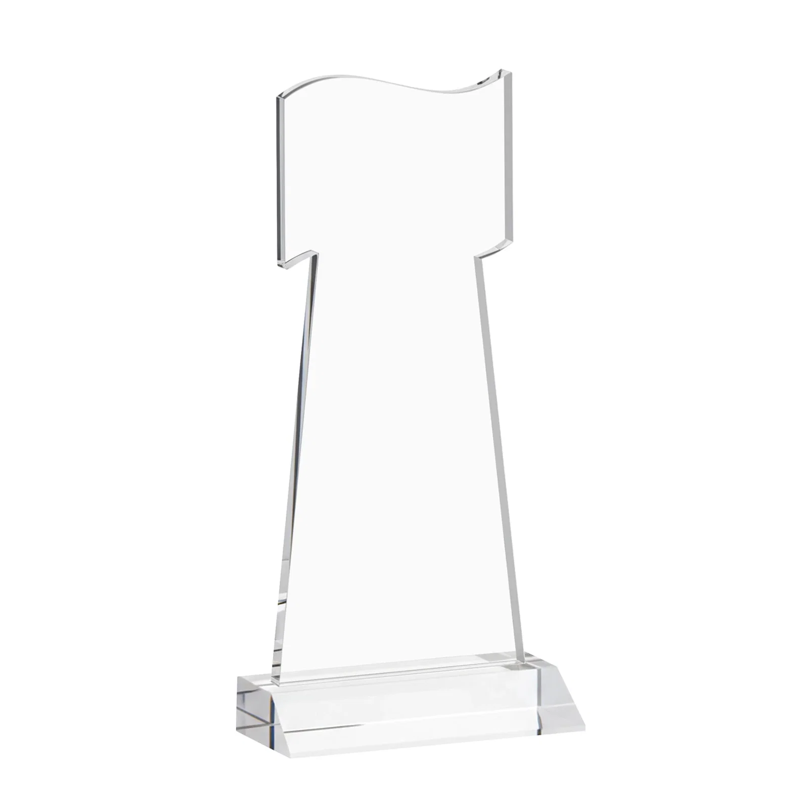 Custom engraved Starfire Crystal Award with a Flag Cutout on a Mitered Base for safety achievement programs