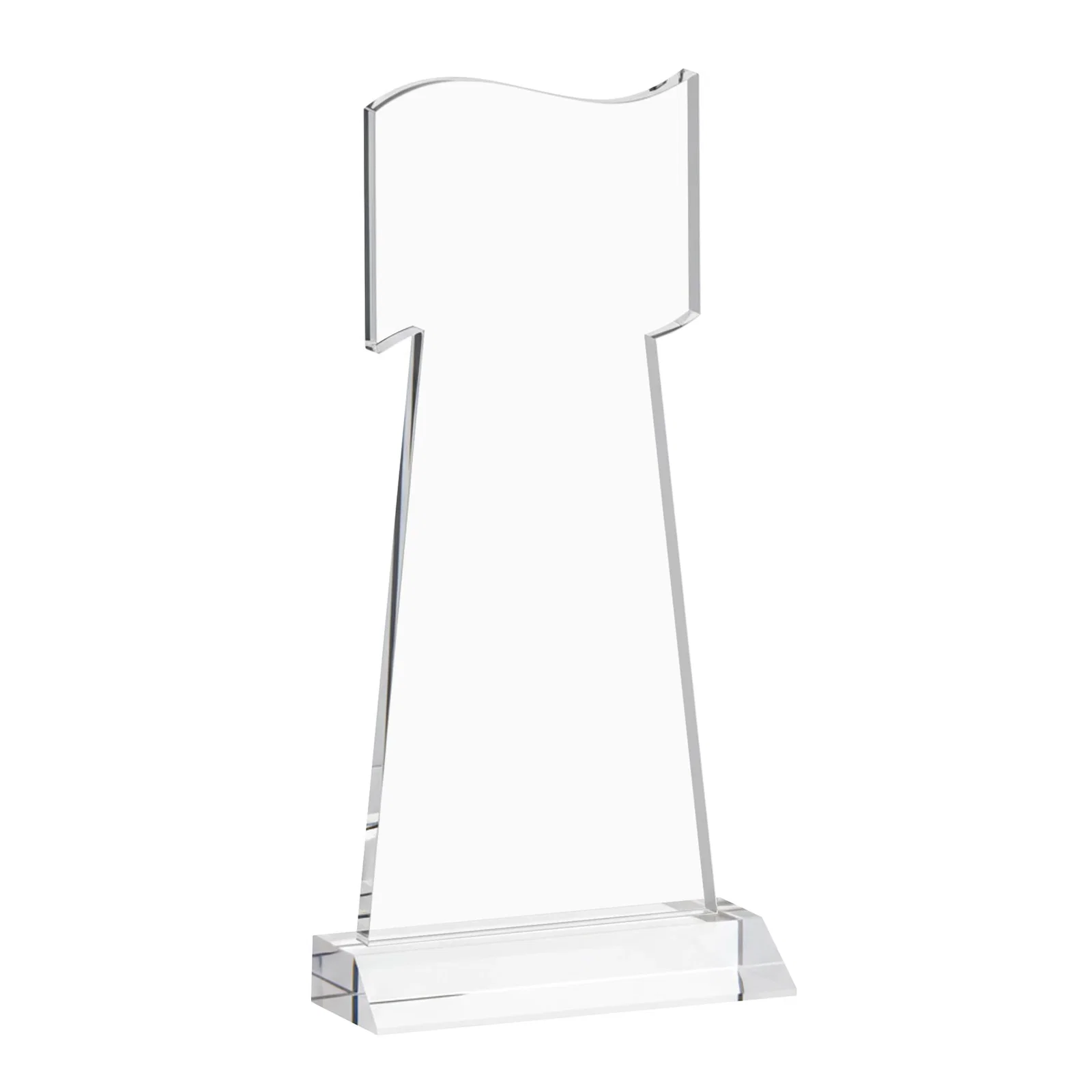 Custom engraved Starfire Crystal Award with a Flag Cutout on a Mitered Base for volunteer appreciation
