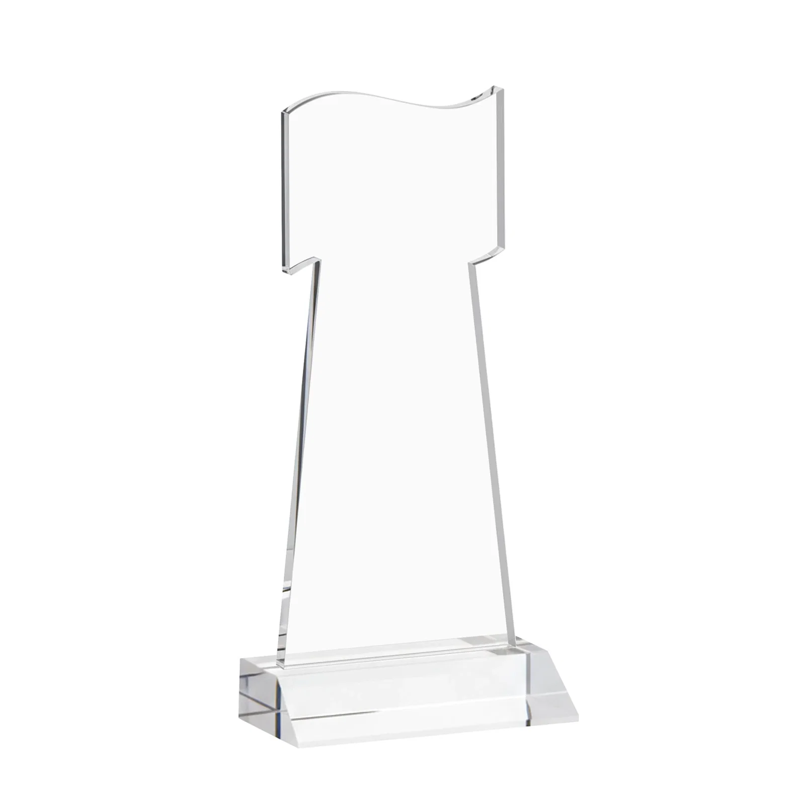 Custom engraved Starfire Crystal Award with a Flag Cutout on a Mitered Base for dealer and partner awards