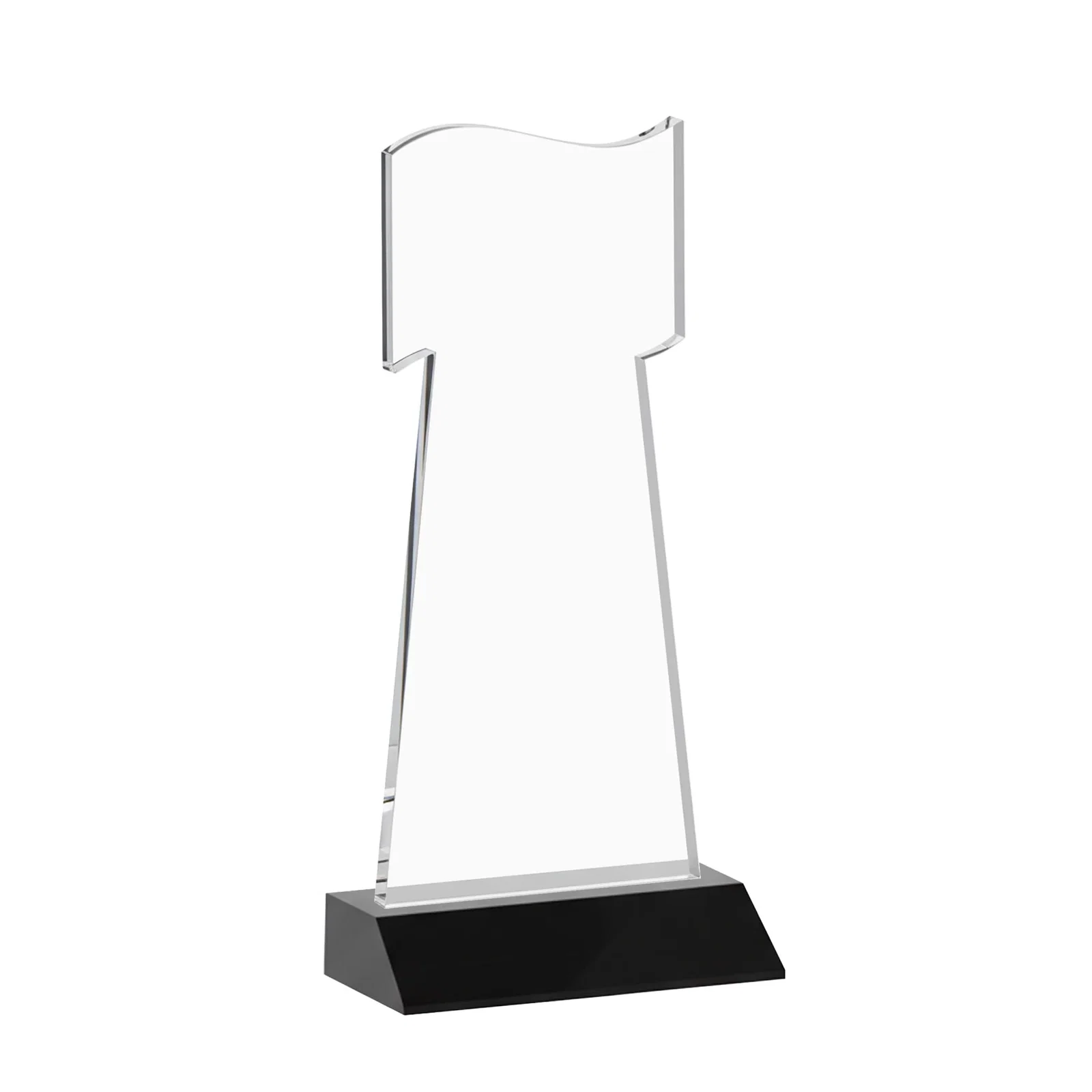 Custom Starfire Crystal Award with a Flag Cutout on a Mitered Base, with your logo for team milestone celebrations