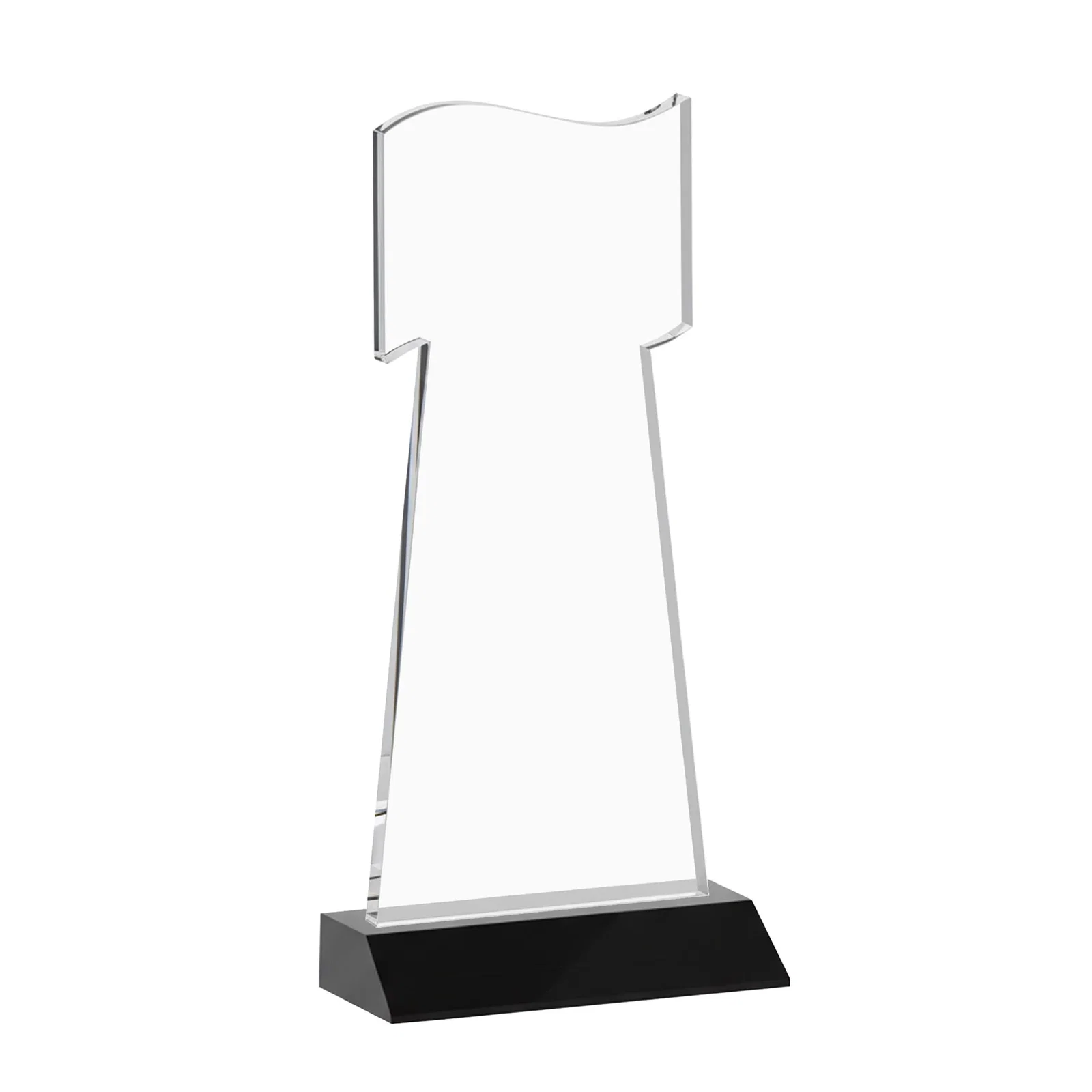 Custom Starfire Crystal Award with a Flag Cutout on a Mitered Base, with your logo for donor appreciation