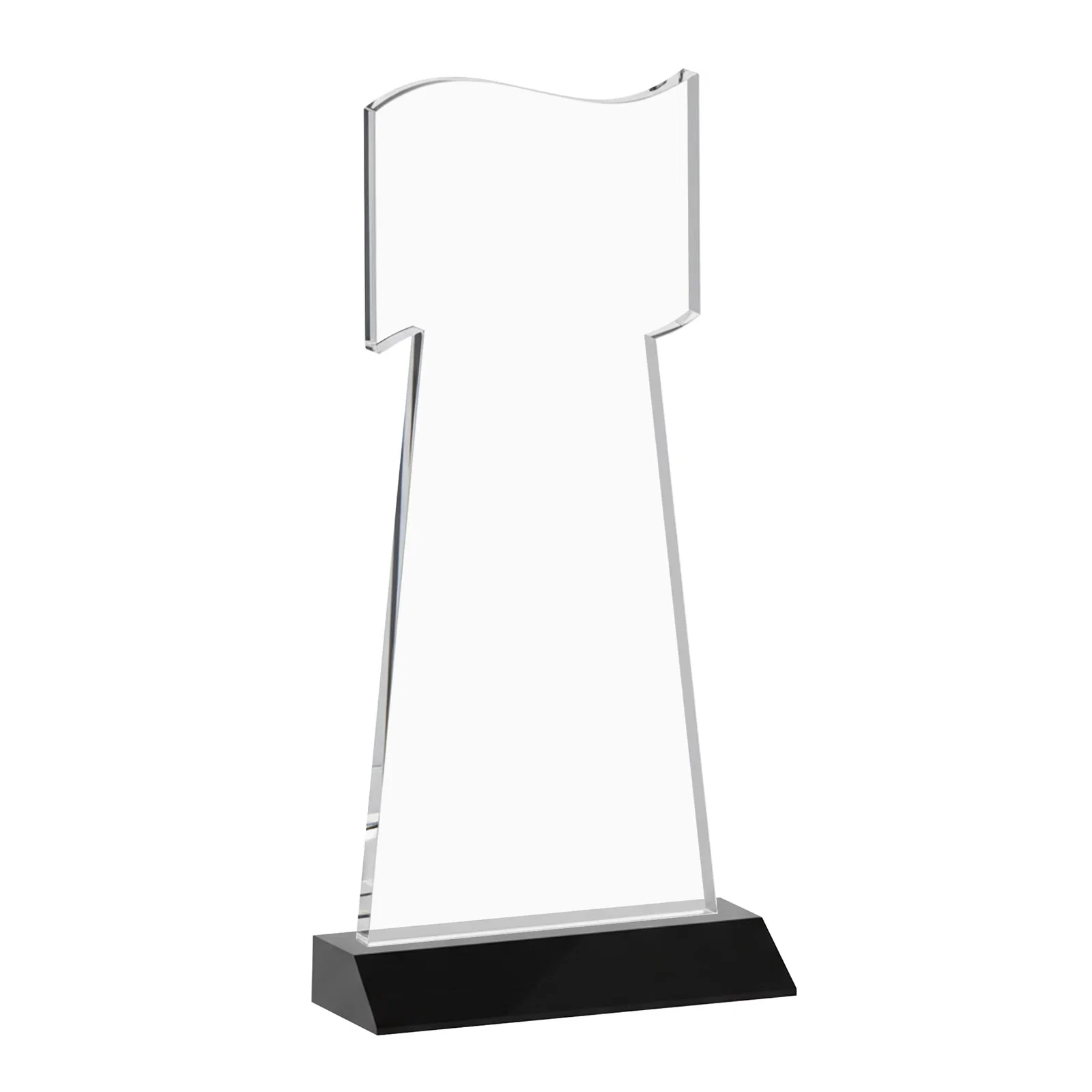 Custom Starfire Crystal Award with a Flag Cutout on a Mitered Base, with your logo for graduation ceremonies