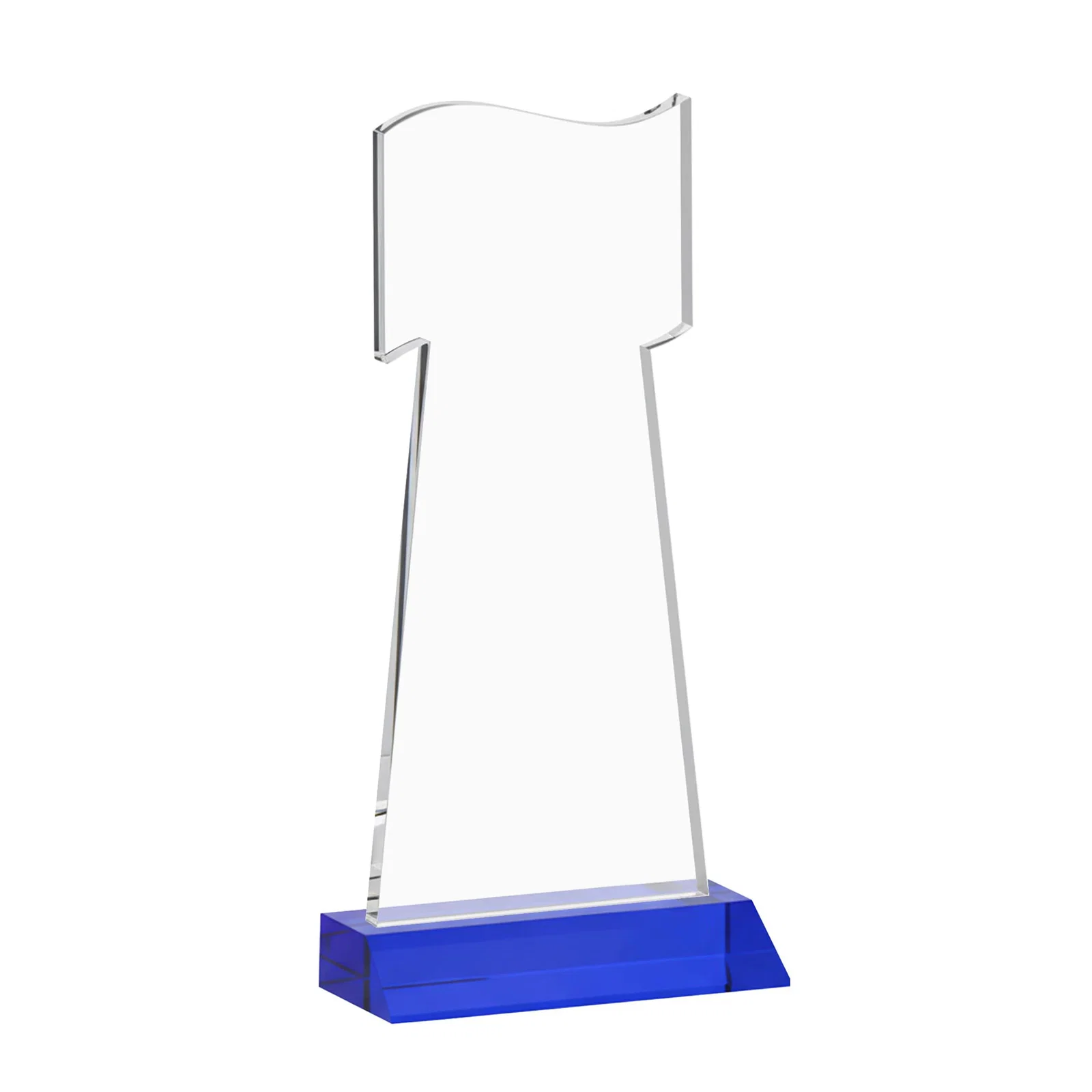 Custom Starfire Crystal Award with a Flag Cutout on a Mitered Base, with your logo for volunteer appreciation