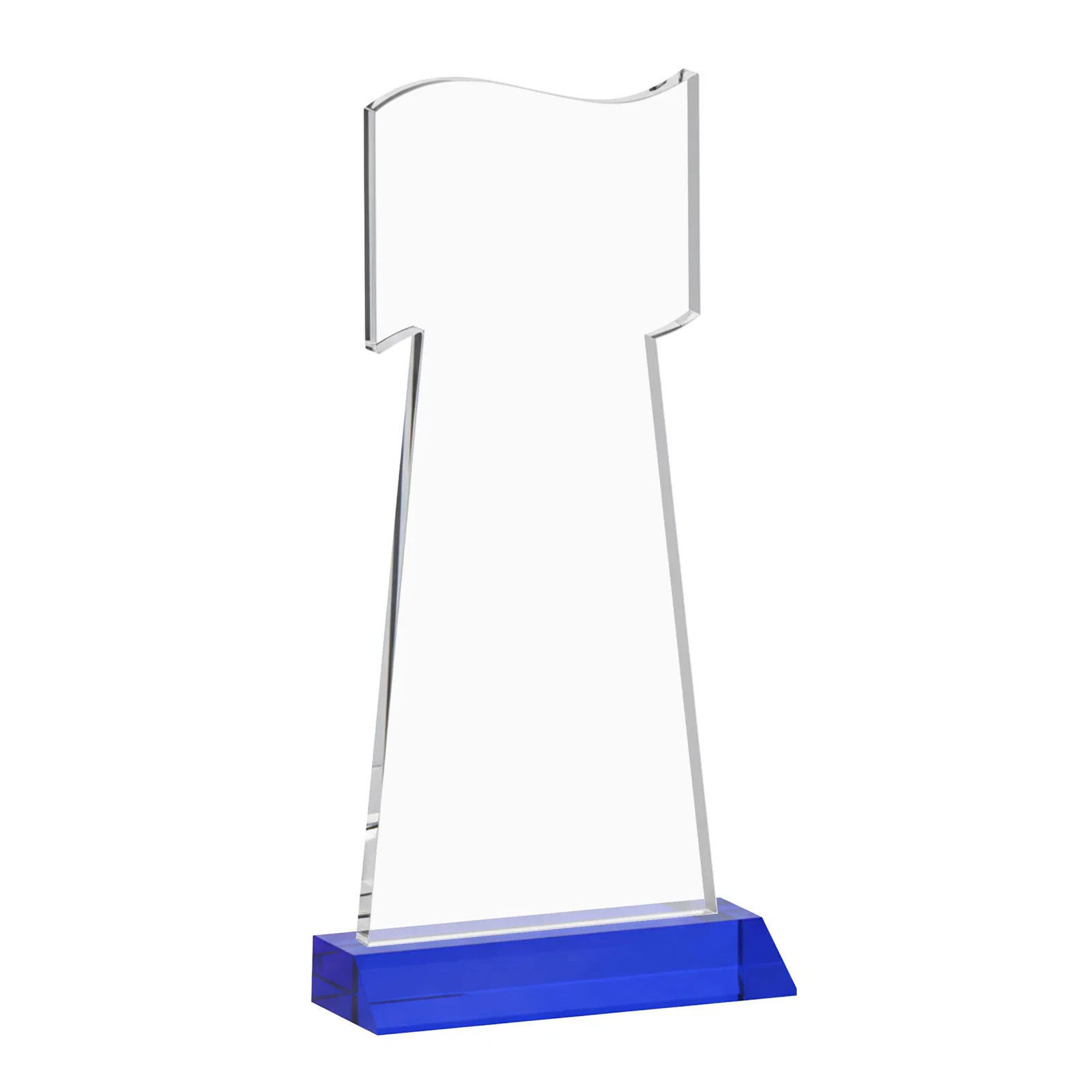 Custom Starfire Crystal Award with a Flag Cutout on a Mitered Base, with your logo for dealer and partner awards