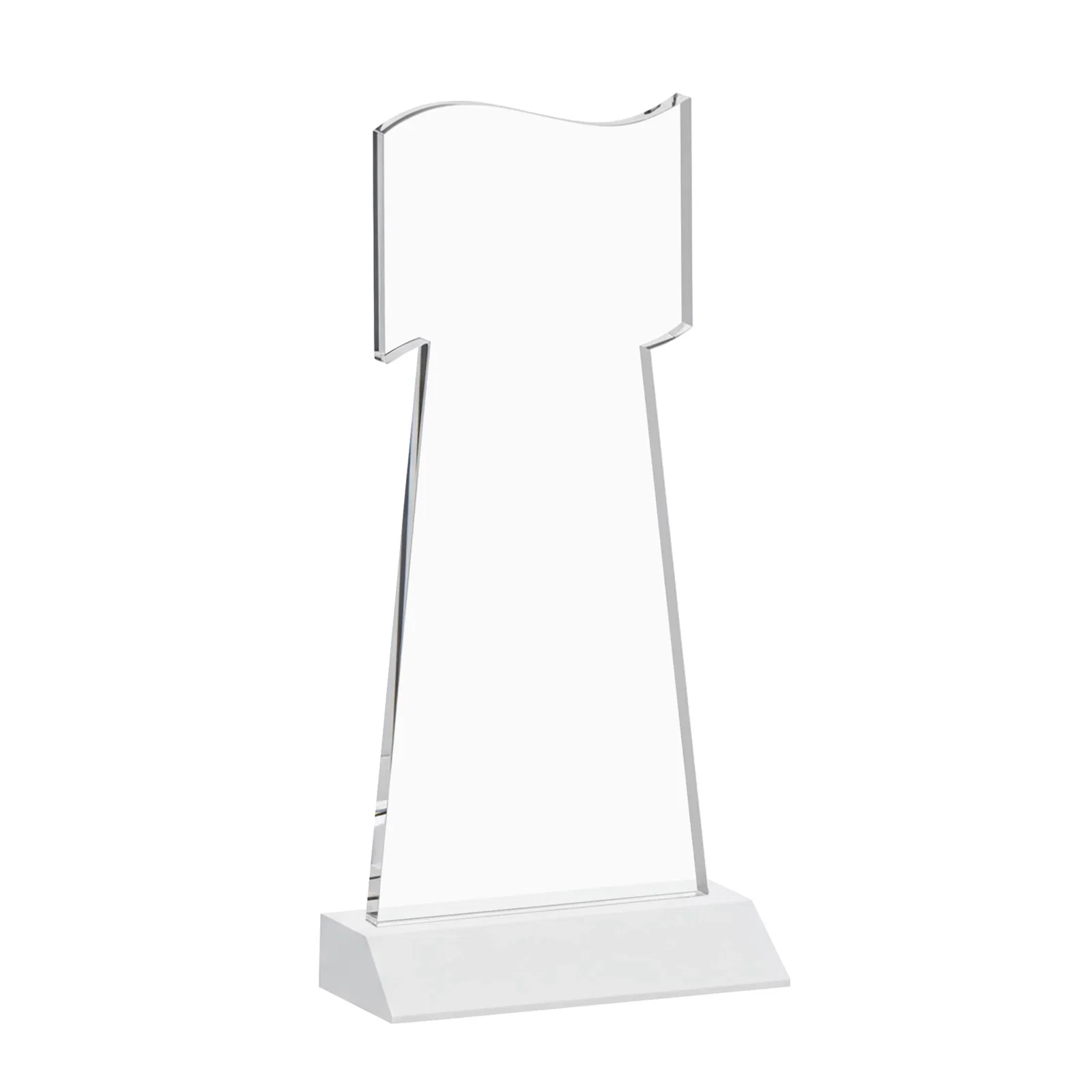 Personalized Starfire Crystal Award with a Flag Cutout on a Mitered Base, with your logo for volunteer appreciation