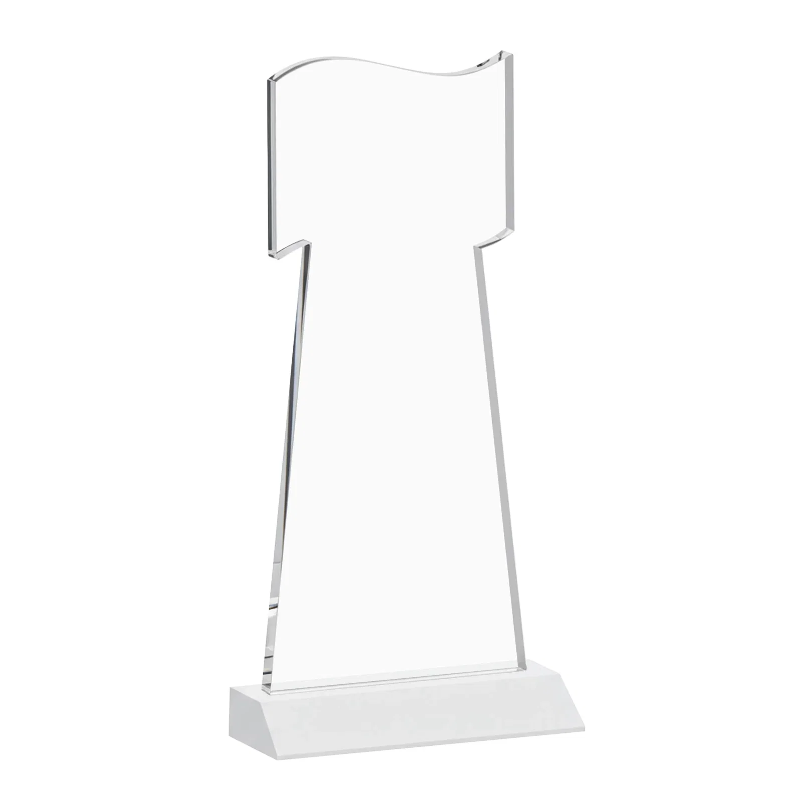 Personalized Starfire Crystal Award with a Flag Cutout on a Mitered Base, with your logo for dealer and partner awards