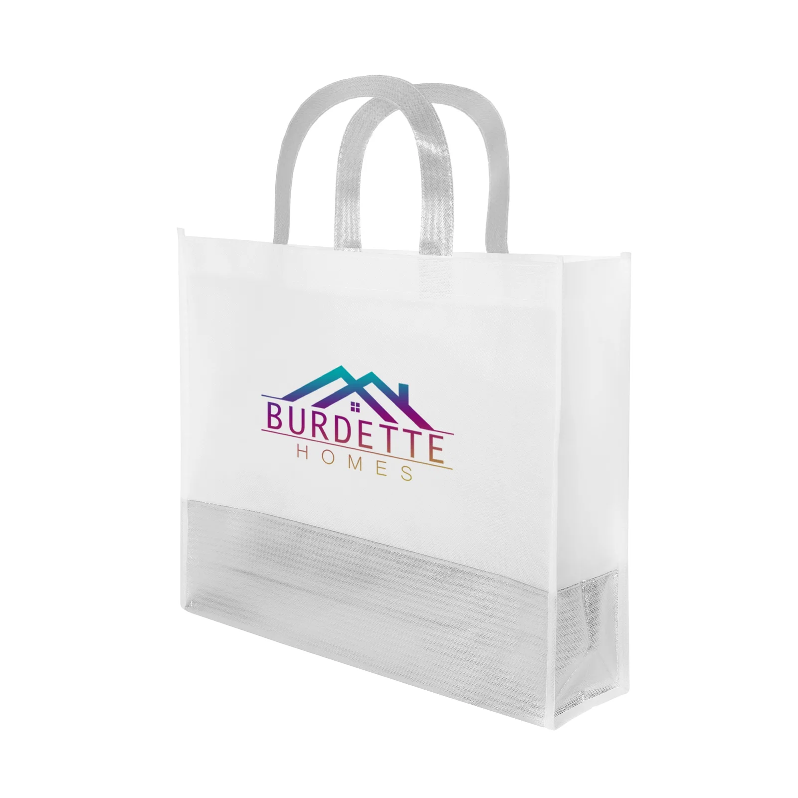 Handles held together above the shopping bag