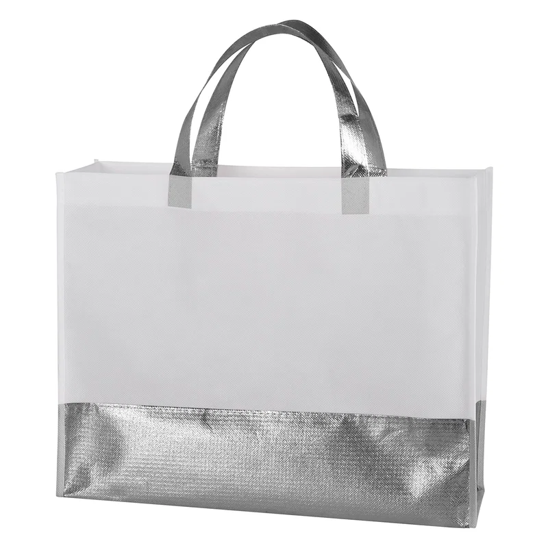 Flair Metallic Accent Non-Woven Tote Bag — view 3