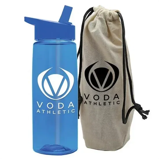 Flair Tritan® Bottle with Flip-Straw Lid in a Cotton Bag (26 oz.) — view 27