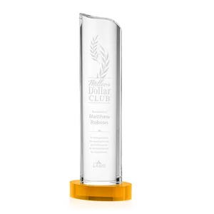 Flared-Peak Crystal Tower with Base Engraving Panel
