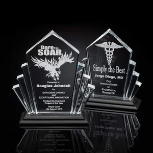 Beveled Acrylic Beam Award on Stepped Stonecast Base