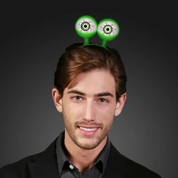 Flashing Alien Eyes LED Headband being worn