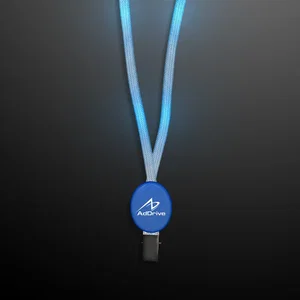Flashing Blue Lanyard with Badge Clasp