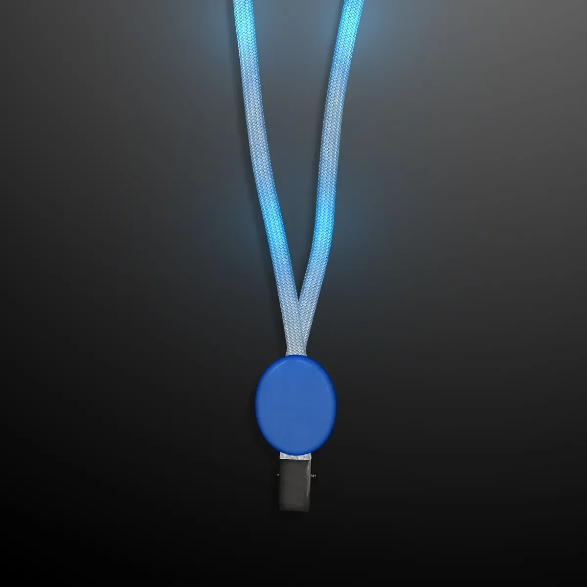 Flashing Blue Lanyard with Badge Clasp — view 2